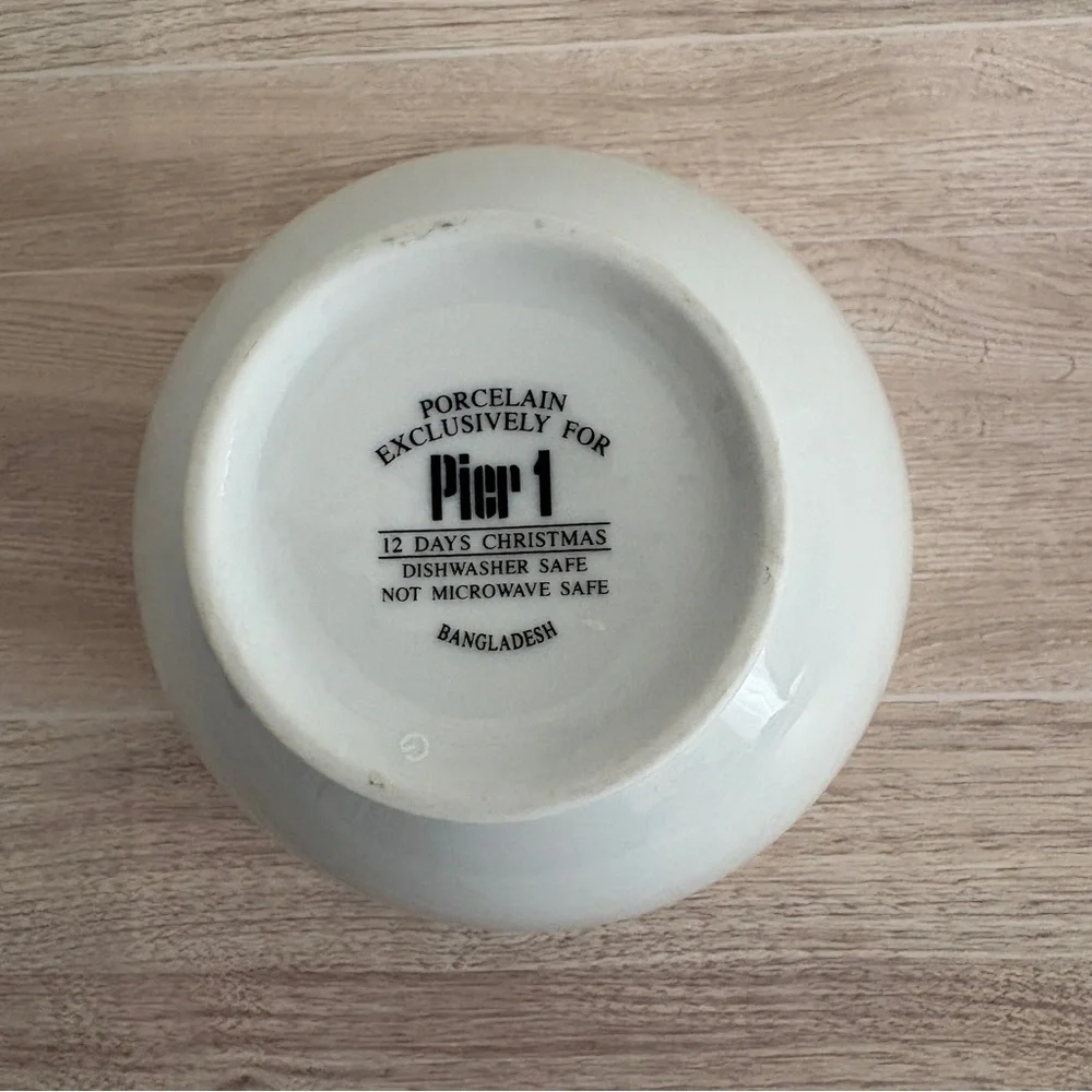 Pier 1 Imports 12 Days of Christmas 1st Day Partridge Bowl